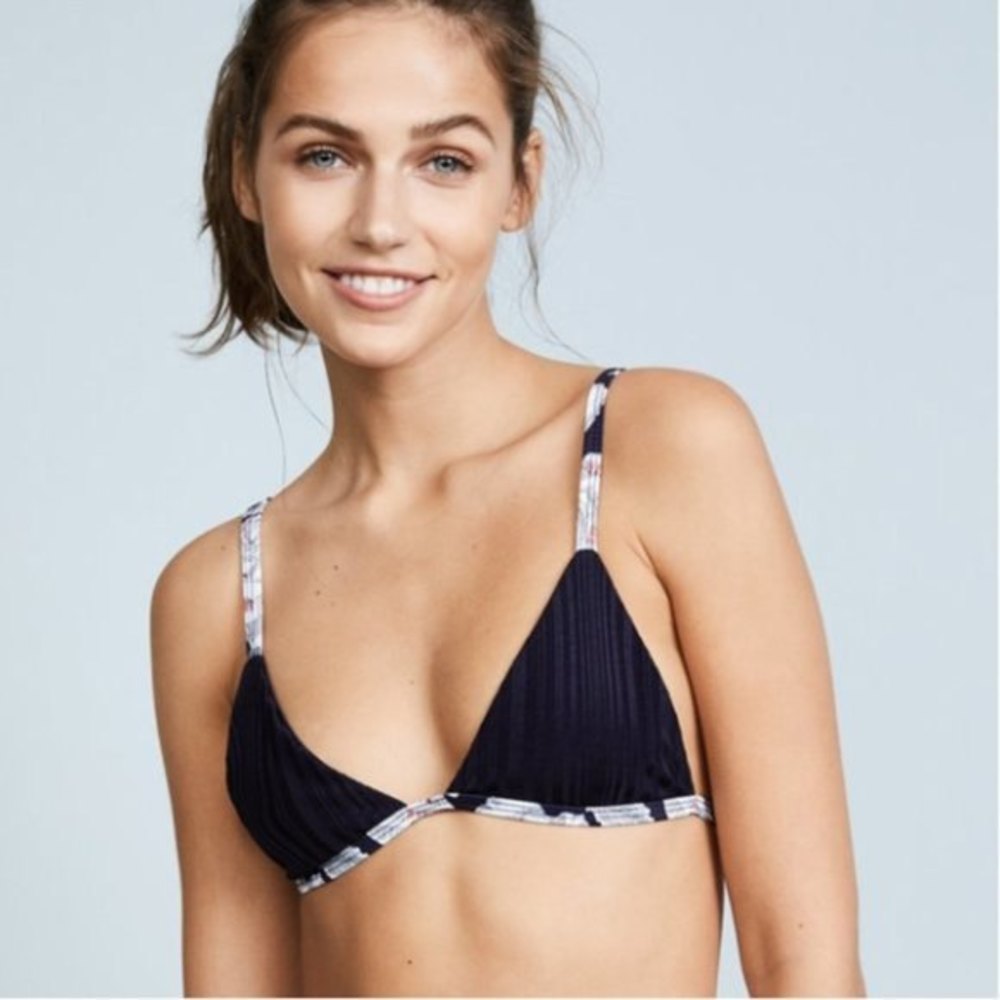 TAVIK Zepplin Triangle Bikini Top Evening Blue - Size Large